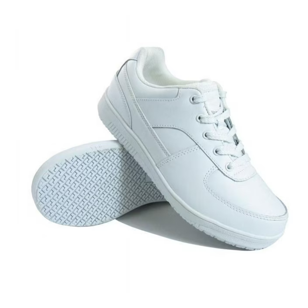 Genuine Grip 215 Women's Slip-Resistant Lace Up Wide Fit Shoe White - Women's 10 Wide from GME Supply